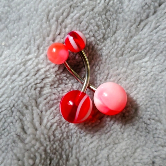 Pair of two new plastic and surgical steel belly navel rings - Picture 1 of 3